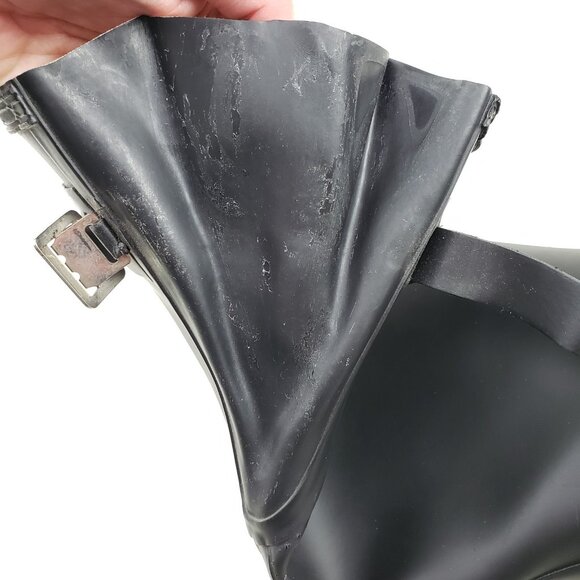 Hunter Original Tall Rain Boot Womens 8 Black Pull On Waterproof Adjustable Back - Picture 16 of 16